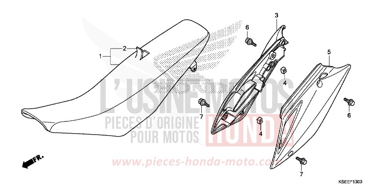 SEAT/SIDE COVER for CRF150R "Big wheels" EXTREME RED (R292) from 2013